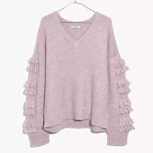 Madewell Fringe-Sleeve Pullover Sweater